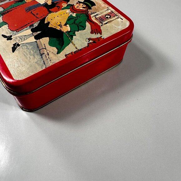 Charles Dickens Christmas Carolers Candy Tin Vintage Candle Tin Home 1960 - Picture 5 of 13
